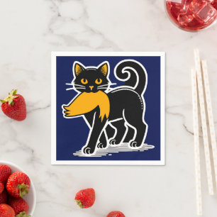 Cat Ladies Kamala Harris Walz 2024 Blue Napkin