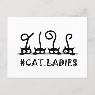 Cat Ladies Mom Friend Love Gift Greeting Postcard