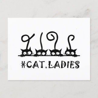 Cat Ladies Mom Friend Love Gift Greeting Postcard