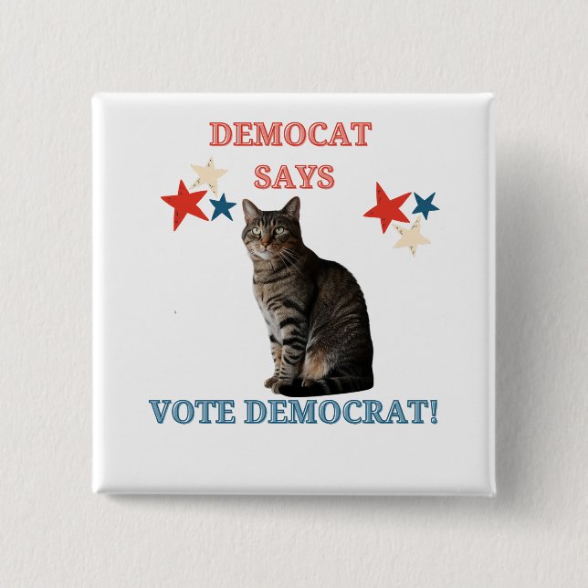Cat Ladies Pro Democracy 2 Inch Square Button (Front)