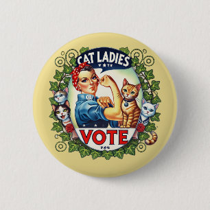 Cat Ladies Vote 2 Inch Round Button