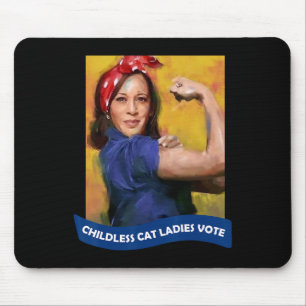Cat Ladies Vote Kamala 2024 Rosie The Riveter  Mouse Pad