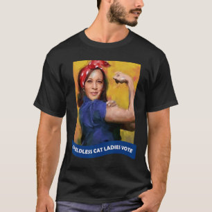 Cat Ladies Vote Kamala 2024 Rosie The Riveter T-Shirt