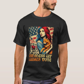 Cat Ladies Vote Kamala For 2024 President Kamala H T-Shirt