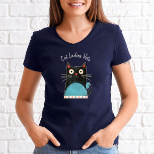 Cat Ladies Vote Script Feminist Rustic Cute Bold T-Shirt