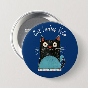 Cat Ladies Vote Script Rustic Cute Bold Election 3 Inch Round Button