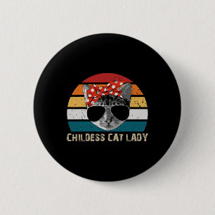 Cat Lady 2024 Funny Political Elections Democrat 1 2 Inch Round Button
