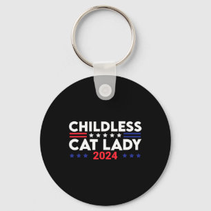 Cat Lady 2024 Funny Political Elections Democrat 8 Keychain