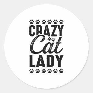 Cat Lady Cat Mama Woman  Classic Round Sticker