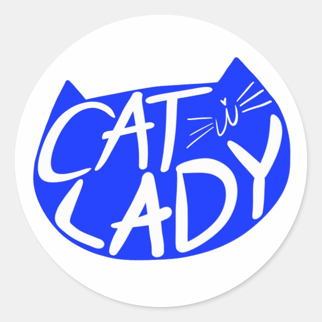 Cat Lady Classic Round Sticker (Front)