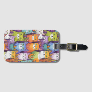 Cat lady Cute cat art Luggage Tag