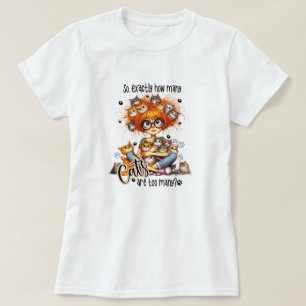 Cat Lady Cute Typography Womens T-Shirt