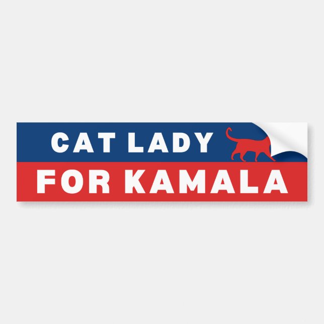 Cat Lady For Kamala Bumper Sticker (Front)