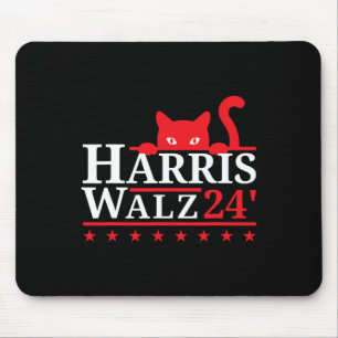 Cat Lady For Kamala Harris Tim Walz Vp 2024 Mouse Pad