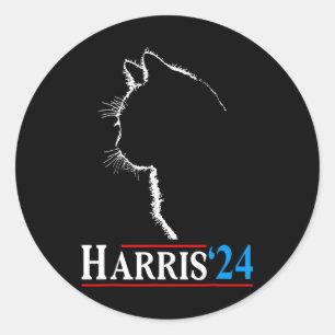 Cat Lady Funny Cat Ladies For Kamala Harris 2024  Classic Round Sticker