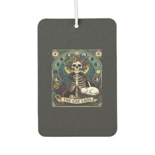 Cat Lady Haloween Skeleton Floral Moon Compass Air Freshener