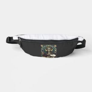 Cat Lady Haloween Skeleton Floral Moon Compass Fanny Pack