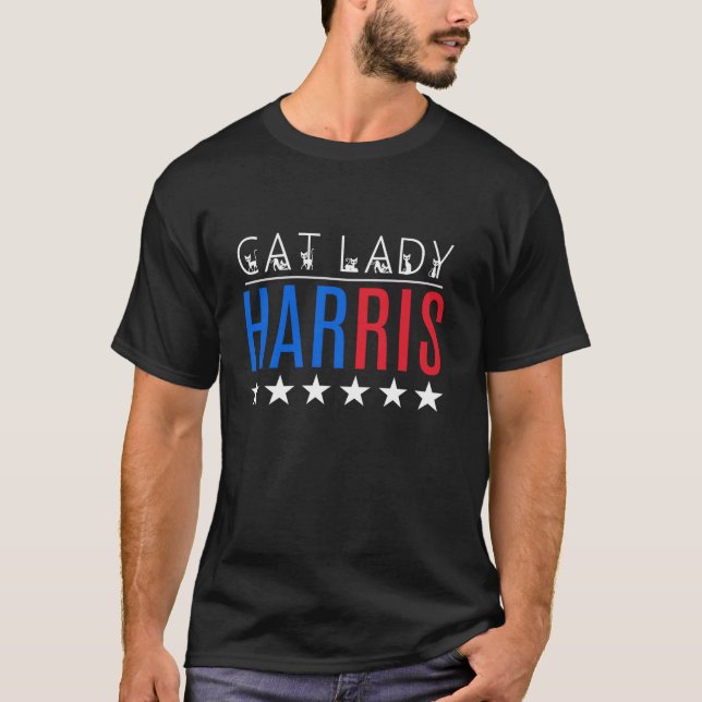 Cat Lady Harris 2024 Election Cat lover T Shirt (Front)