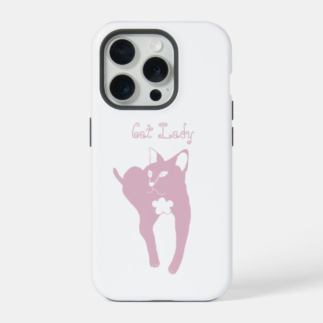 Cat Lady iPhone 15 Pro Case (Back)