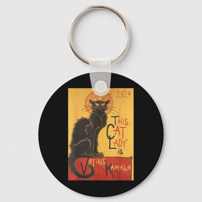 Cat Lady Kamala Le Chat Noir Funny Ballot Keychain (Front)