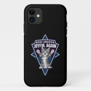 Cat Lady Make America Joyful Again Harris Wall 24 iPhone 11 Case
