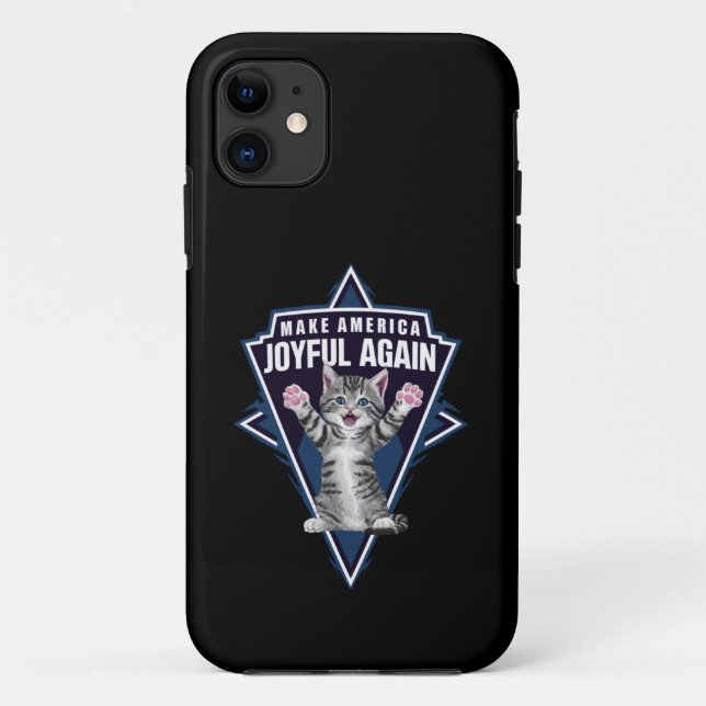 Cat Lady Make America Joyful Again Harris Wall 24 Case-Mate iPhone Case (Back)