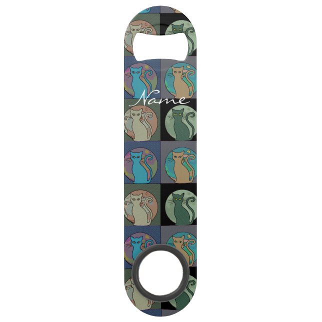 Cat Lady Multi Cats Sitting Thunder_Cove Bar Key (Front)