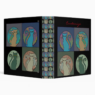 Cat Lady Multi Cats Sitting Thunder_Cove Binder