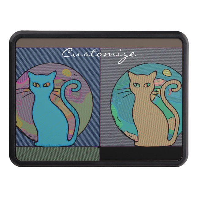 Cat Lady Multi Cats Sitting Thunder_Cove Trailer Hitch Cover (Front)