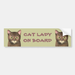 Cat Lady On Board Bumper Sticker