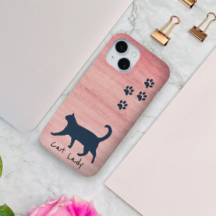 Cat Lady Rustic Pink Phone Case For Her