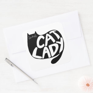 Cat Lady Square Sticker