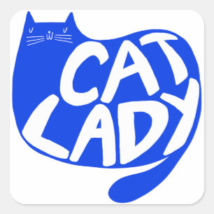 Cat Lady Square Sticker