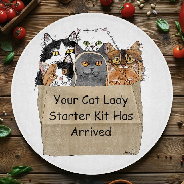 Cat Lady Starter Kit Cutting Board (Creator Uploaded)