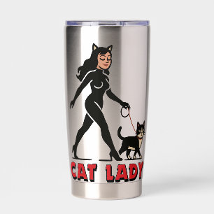 Cat Lady - Tuxedo Cats Lover - Comic Art Graphic Insulated Tumbler