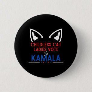Cat Lady Voting Kamala Harris Dog Mom Vote Blue 20 2 Inch Round Button