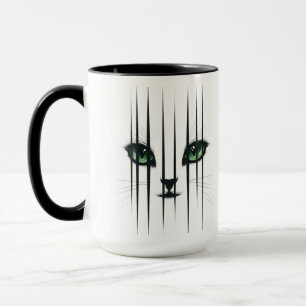 Cat Large Green Eyes Modern Cat Lover  Mug
