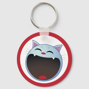 cat laughing keychain