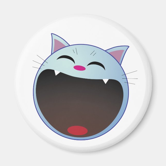 cat laughing magnet (Front)