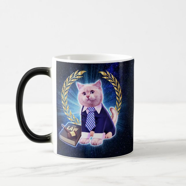 Cat lawyer in space                                magic mug (Left)