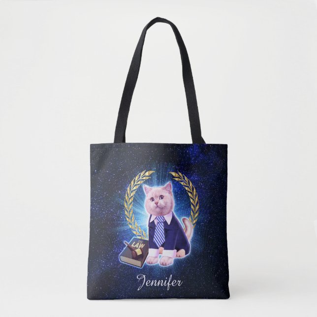 Cat lawyer in space                                tote bag (Front)