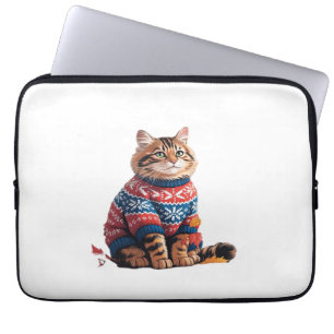 Cat Leaf Fall Hello Autumn Funny Cat Kitten Lover  Laptop Sleeve