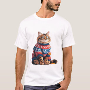 Cat Leaf Fall Hello Autumn Funny Cat Kitten Lover T-Shirt