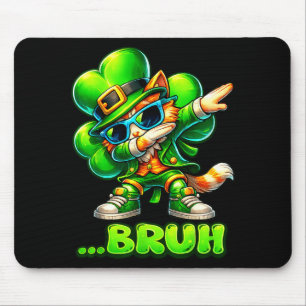 Cat leprechaun bruh funny kid boy men women st mouse pad