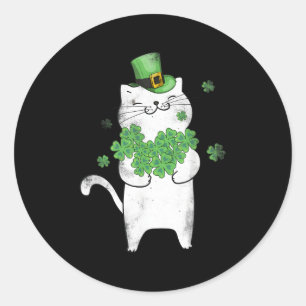 Cat Leprechaun Cat Shamrock St Patrick'S Day Classic Round Sticker