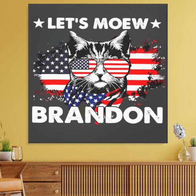 Cat Lets Meow  Canvas Print (Insitu(LivingRoom))