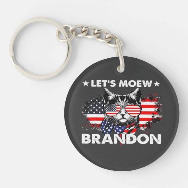 Cat Lets Meow  Keychain (Front)
