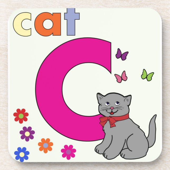 Cat Letter C Coaster (Front)