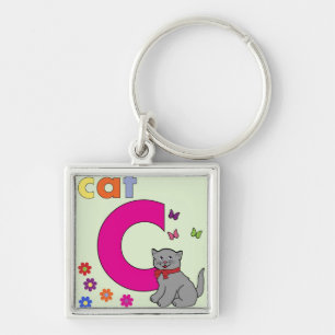 Cat Letter C Keychain