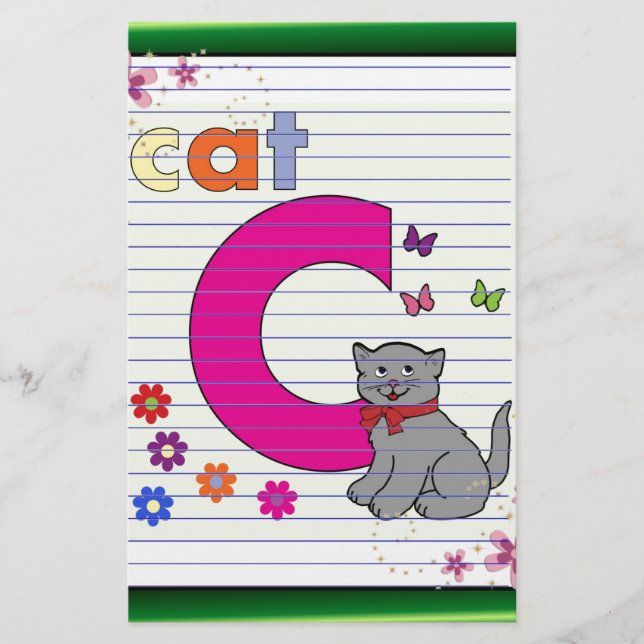 Cat Letter C Stationery (Front)